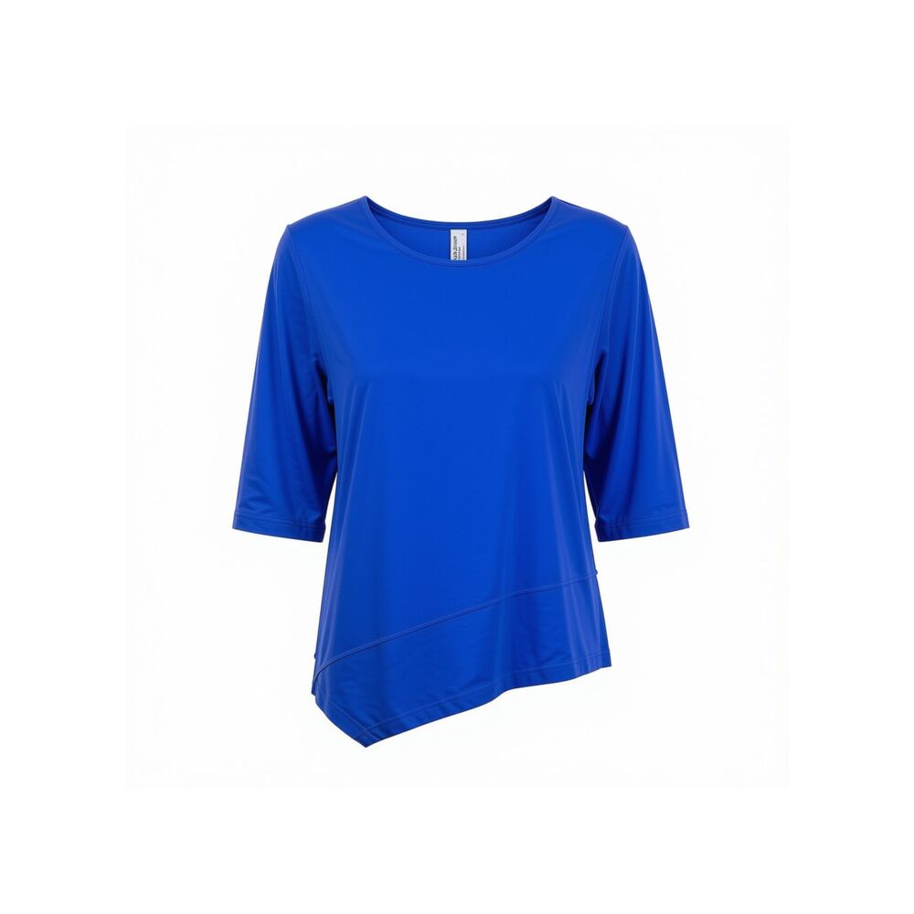 Lulu-B Royal Blue Asymmetric Hem 3/4 Sleeve Top Tunic Regular Size XL